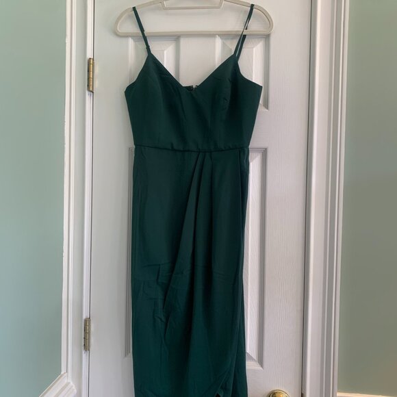 Lulus Hunter Green Medium Dress Spaghetti Straps NWT - Picture 6 of 13